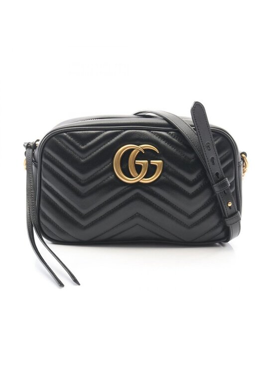 Gucci Handbags - Gucci Shoulder Bag GG Marmont Black Leather